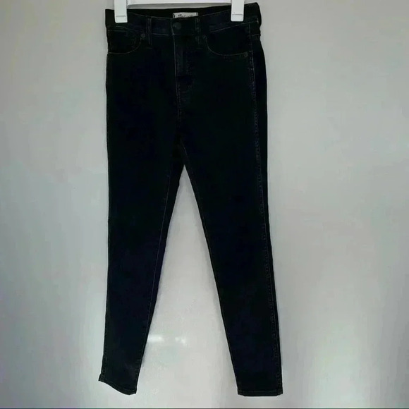 Madewell 10" High-Rise Skinny Jeans in Eclipse Wash Vintage Black Size 26 - Picture 3 of 12